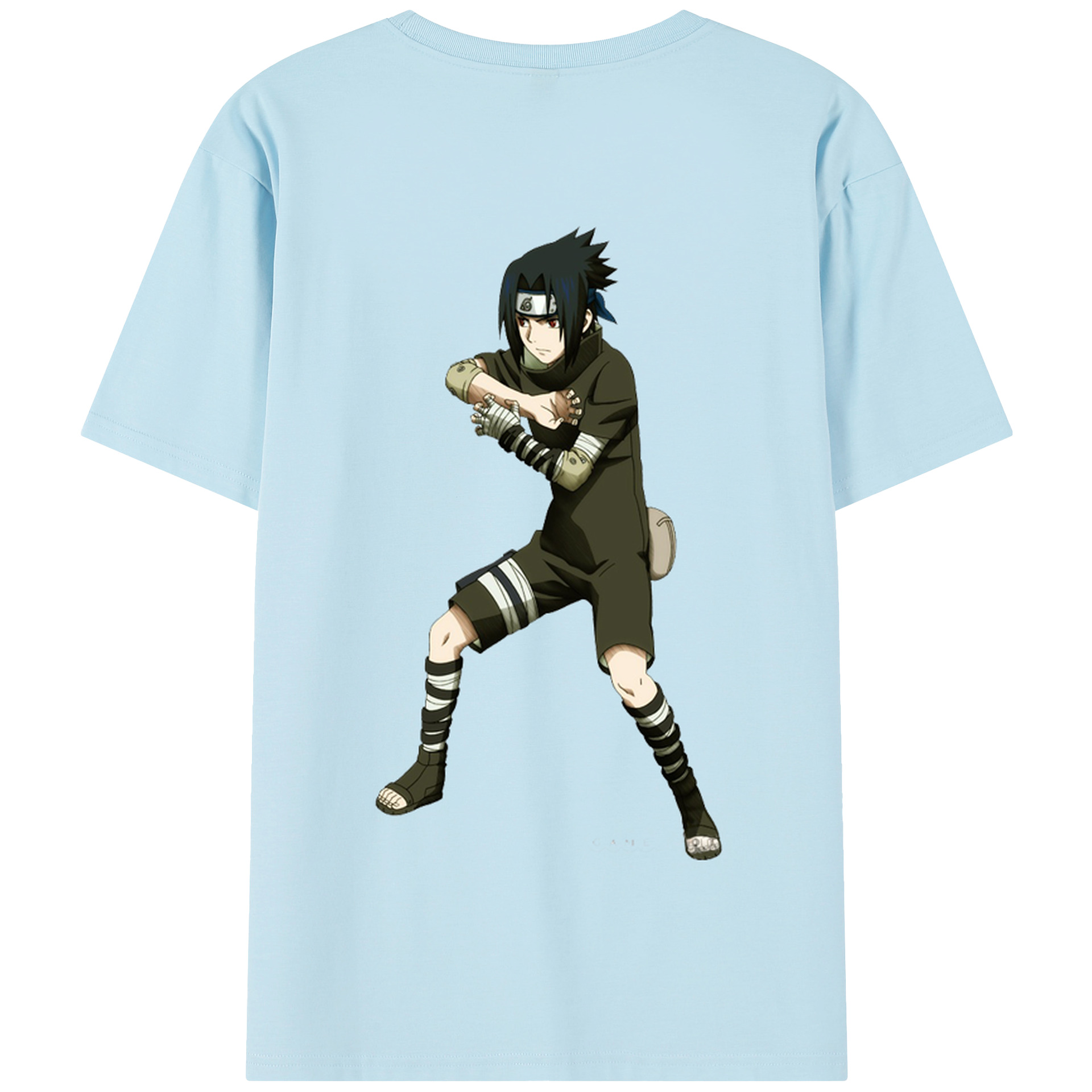 （画像用） NARUTO -ナルト- うちは サスケ Uchiha Sasuke 綿100％半袖Tシャツ（背面プリント）
